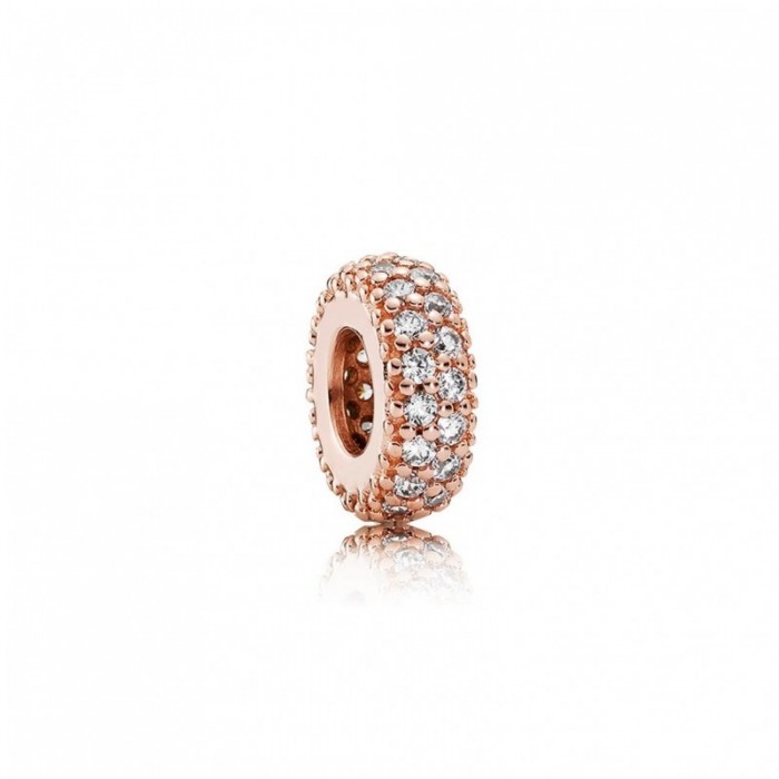 Pandora Charm-Inspiration Within Spacer-Rose Clear CZ Jewelry