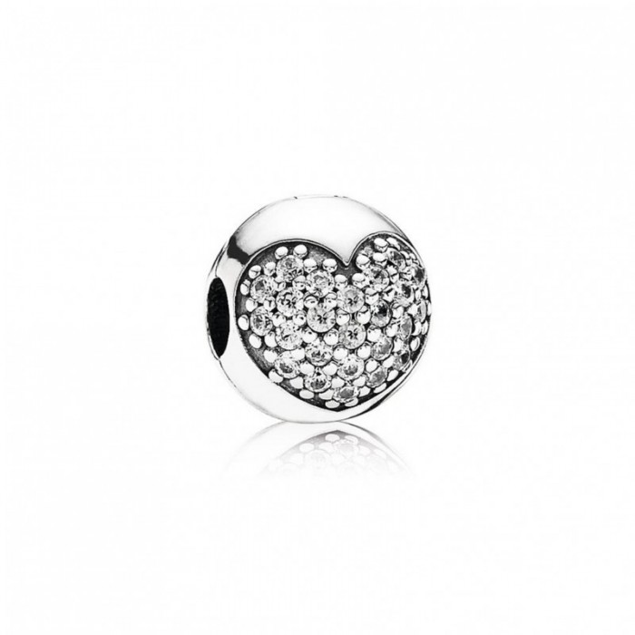 Pandora Charm-Love My Life Clip-Clear CZ Jewelry