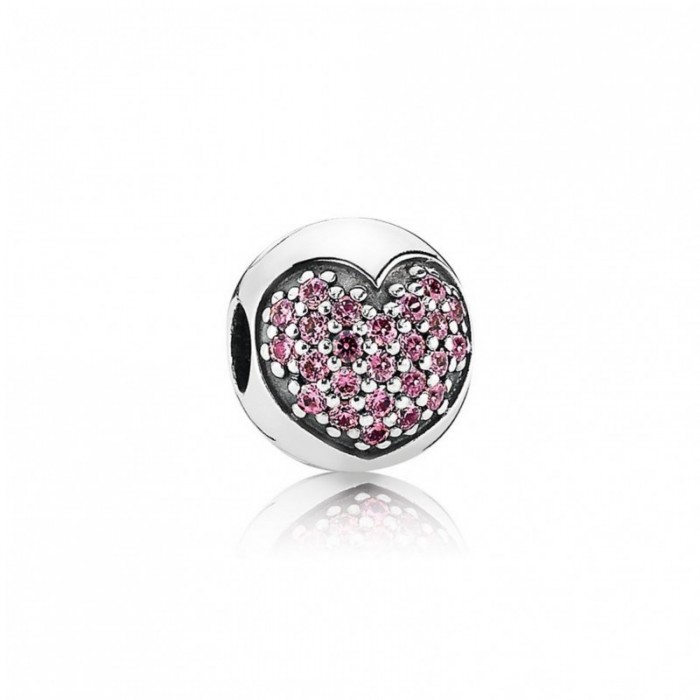 Pandora Charm-Love My Life Clip-Fancy Pink CZ Jewelry