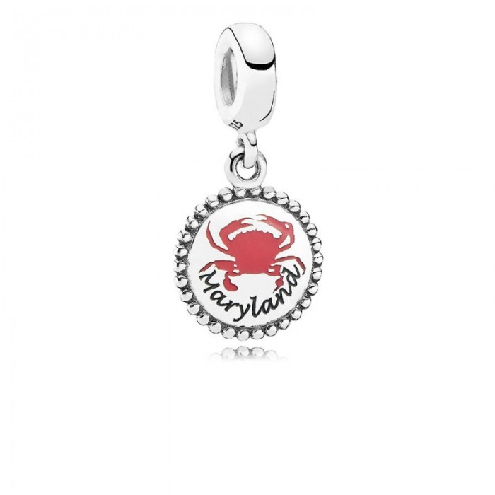 Pandora Charm-Maryland Crab Dangle-Mixed Enamel Jewelry