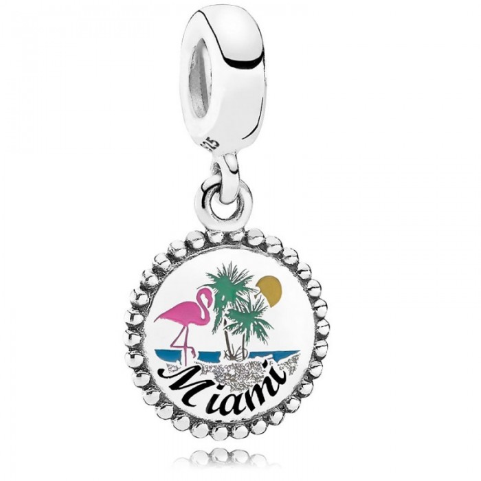 Pandora Charm-Miami Beach Dangle-Mixed Enamel Jewelry