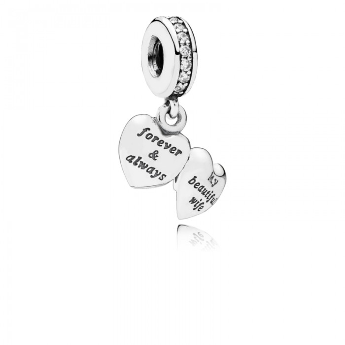 Pandora Charm-My Beautiful Wife Dangle-Clear CZ Jewelry