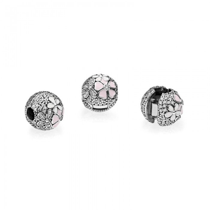 Pandora Charm-Poetic Blooms-Mixed Enamels Clear CZ Jewelry