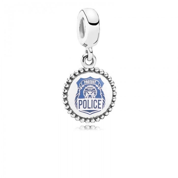 Pandora Charm-Police Dangle-Blue Enamel Jewelry