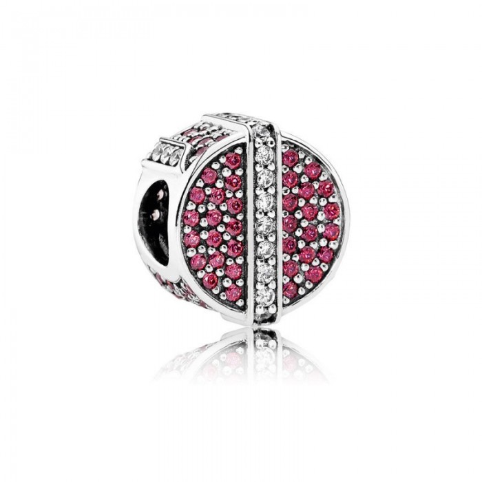 Pandora Charm-Shimmering Gift-Red-Clear CZ Jewelry