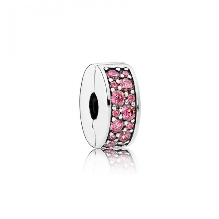 Pandora Charm-Shining Elegance Clip-Honeysuckle Pink CZ Jewelry