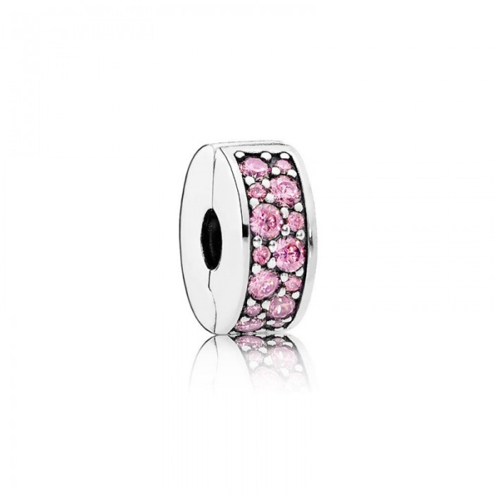 Pandora Charm-Shining Elegance Clip-Pink CZ Jewelry