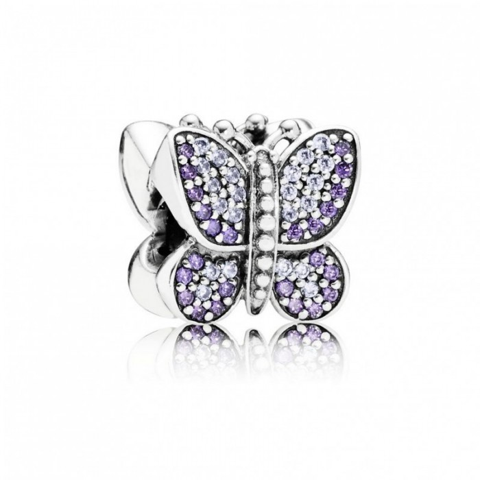 Pandora Charm-Sparkling Butterfly-Purple CZ Jewelry