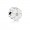 Pandora Charm-White PrimRoseClip-White Enamel Clear CZ Jewelry
