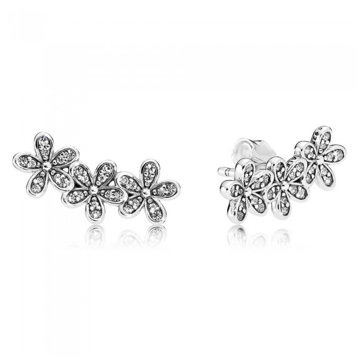 Pandora Earring-Dazzling Daisy Cluster Floral Stud-925 Silver Jewelry