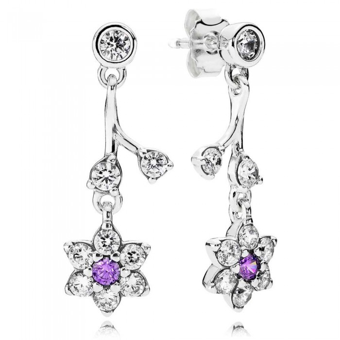 Pandora Earring-Forget Me Not Drop Floral Jewelry