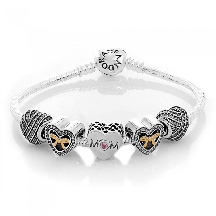 Pandora Bracelet-Limited Edition Mothers Heart Family Complete Jewelry