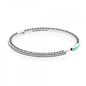 Pandora Bracelet-Mint Radiant Hearts Of Love Bangle Jewelry