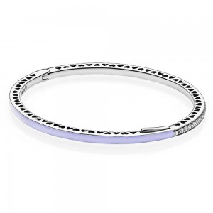 Pandora Bracelet-Purple Radiant Hearts Of Love Bangle Jewelry