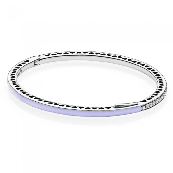 Pandora Bracelet-Purple Radiant Hearts Of Love Bangle Jewelry