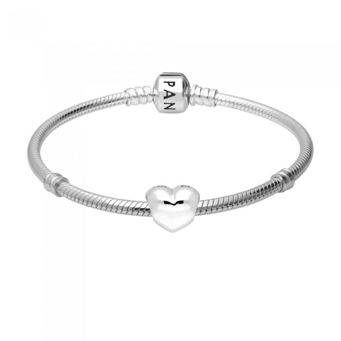 Pandora Bracelet-Silver Love Heart Complete Jewelry