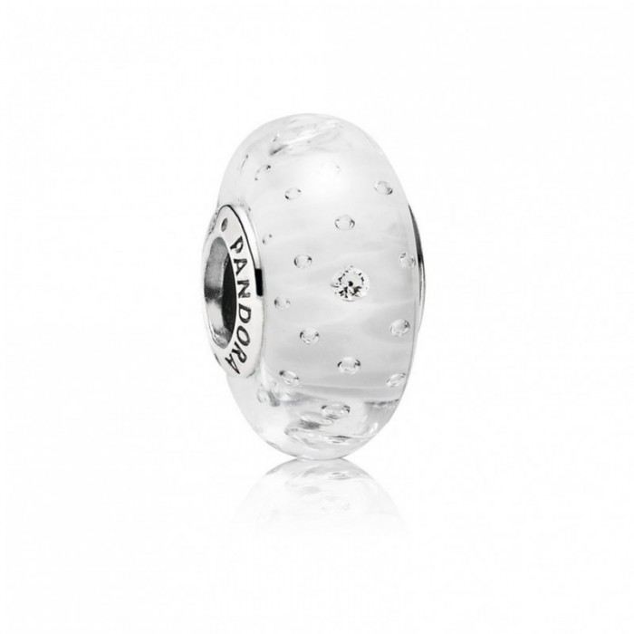 Pandora Charm-Clear Effervescence-Murano Glass Clear CZ Jewelry