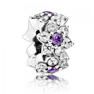 Pandora Charm-Forget Me Not Floral-CZ-Silver Jewelry