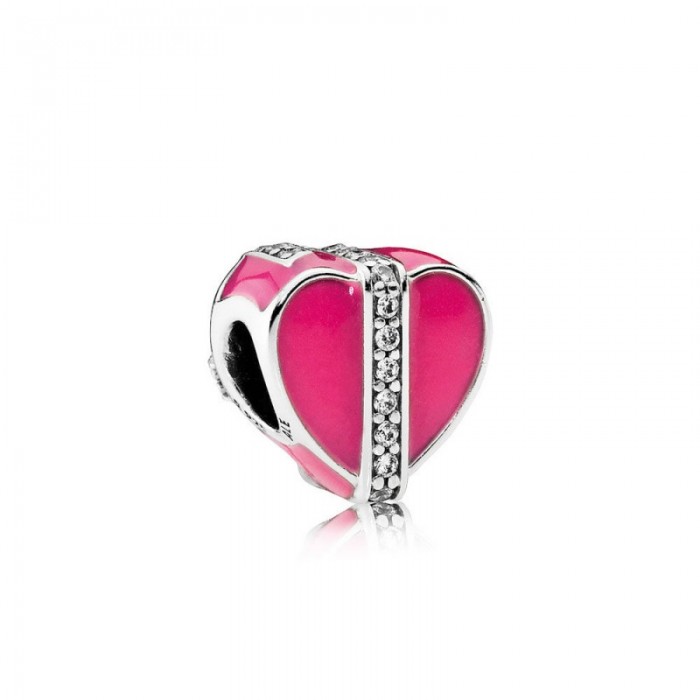Pandora Charm-Gifts Love-Magenta Enamel-Clear CZ Jewelry