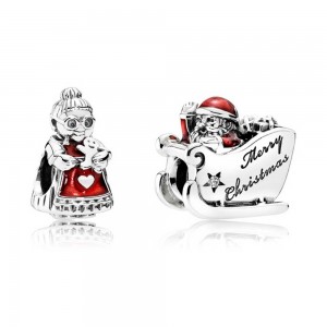 Pandora Charm-Mr And Mrs Claus Christmas-Pave CZ Jewelry