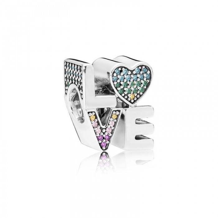 Pandora Charm-Multi-Color Love-Multi-Colored CZ Jewelry