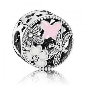 Pandora Charm-Shimme Sp Floral-Cubic Zirconia Jewelry
