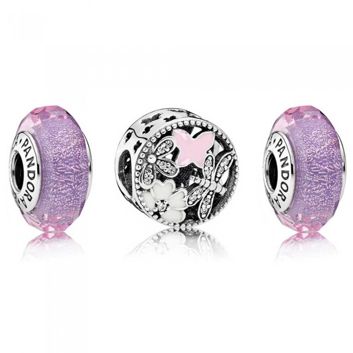 Pandora Charm-Shimme Sp Time Floral-Cubic Zirconia Jewelry