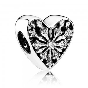 Pandora Charm-Winter Moments Love-Cubic Zirconia-Silver Jewelry
