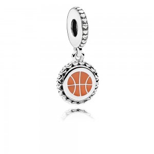 Pandora Necklace-Basketball Dangle-Mixed Enamel Jewelry