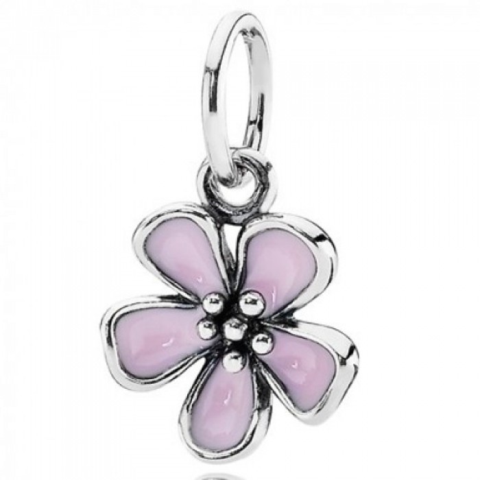 Pandora Necklace-Cherry Blossom Flower Pendant-925 Silver Jewelry