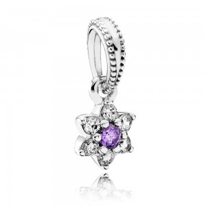 Pandora Necklace-Forget Me Not Floral Pendant-Pave CZ Jewelry