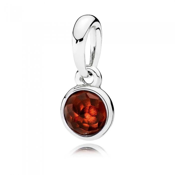 Pandora Necklace-January Birthstone Garnet Droplet Birthstone Pendant Jewelry