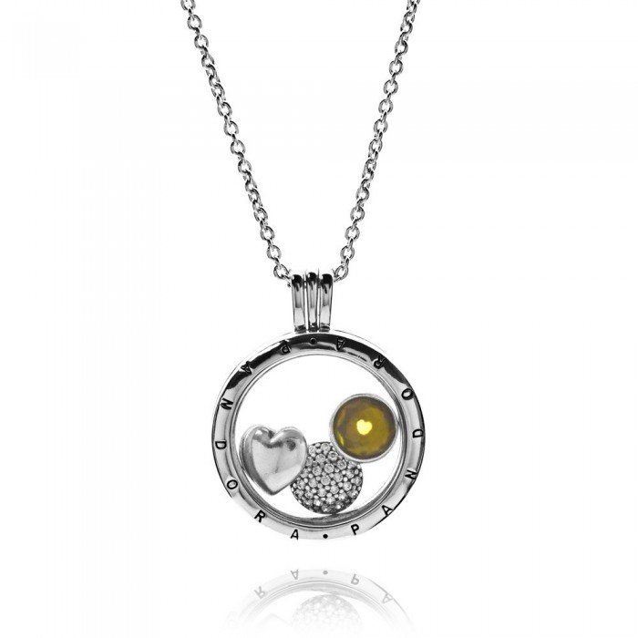 Pandora Necklace-November Petite Memories Birthstone Locket Jewelry