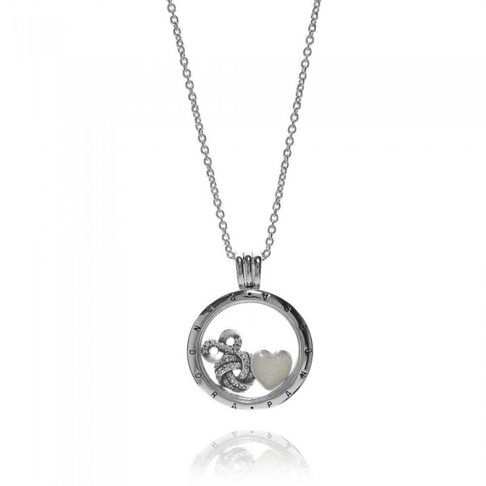 Pandora Necklace-Petite Memories Medium-Finite Love Locket Jewelry
