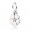 Pandora Necklace-White Primrose Floral Pendant-Cubic Zirconia-Enamel Jewelry