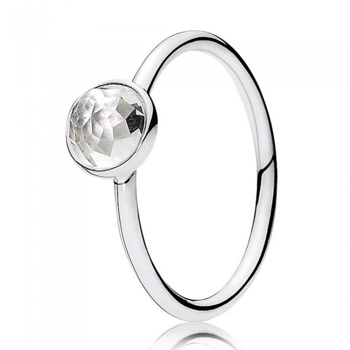 Pandora Ring-April Birthstone Droplet Birthstone Jewelry