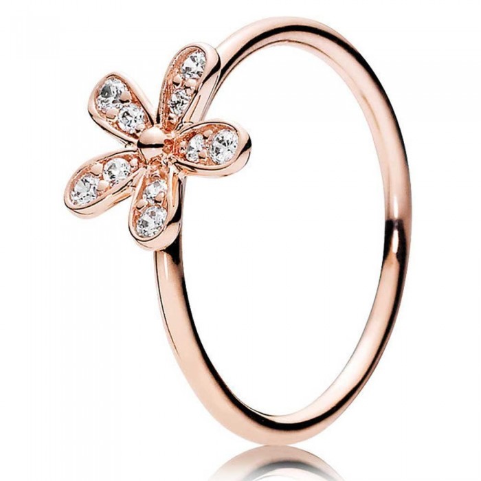 Pandora Ring-Dazzling Daisy Floral-Pave CZ-Rose Gold Jewelry