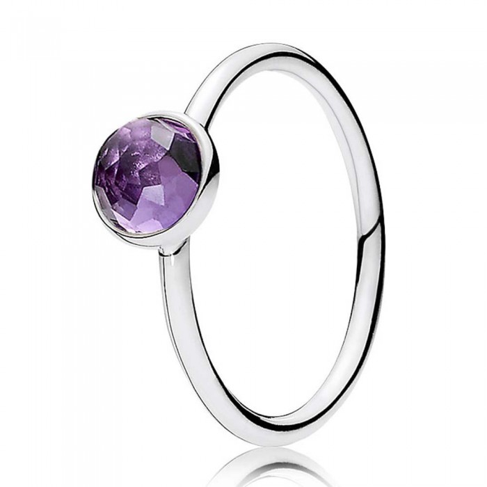 Pandora Ring-February Birthstone Droplet-Silver Jewelry