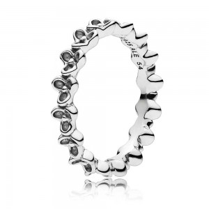 Pandora Ring-Narrow Flower Band Jewelry