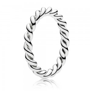 Pandora Ring-Narrow Twisted-Silver Jewelry