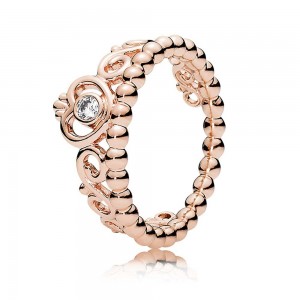 Pandora Ring-Princess Tiara Fairytale-Pave CZ-Rose Jewelry