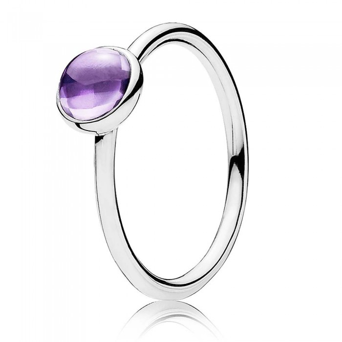 Pandora Ring-Purple Poetic Droplet-Sterling Silver Jewelry