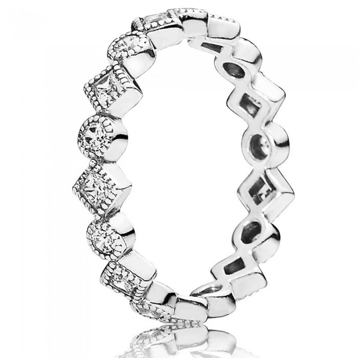 Pandora Ring-Round Square Eternity Jewelry