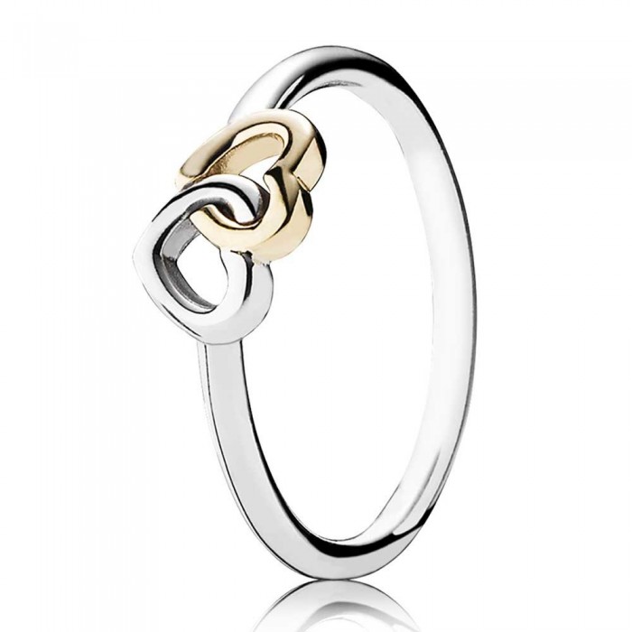 Pandora Ring-Terlocked Hearts Love-Gold G14 Jewelry